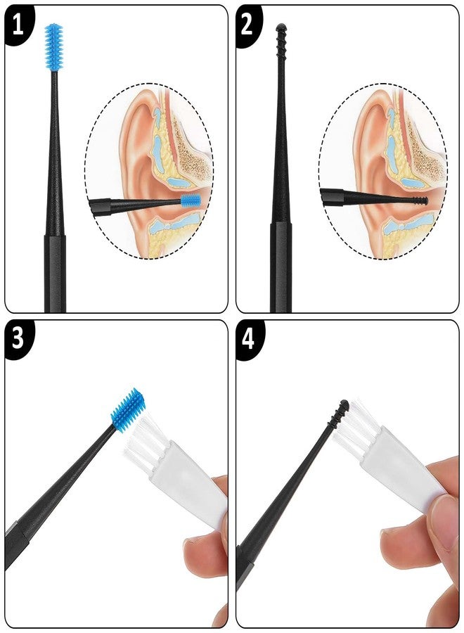 oruola مجموعة أورولا لإزالة شمع الأذن من السيليكون، 9 قطع، أداة حلزونية قابلة لإعادة الاستخدام، أداة آمنة وناعمة لإزالة شمع الأذن مع فرشاة تنظيف، مناسبة لكبار السن والبالغين والأطفال - Image 4